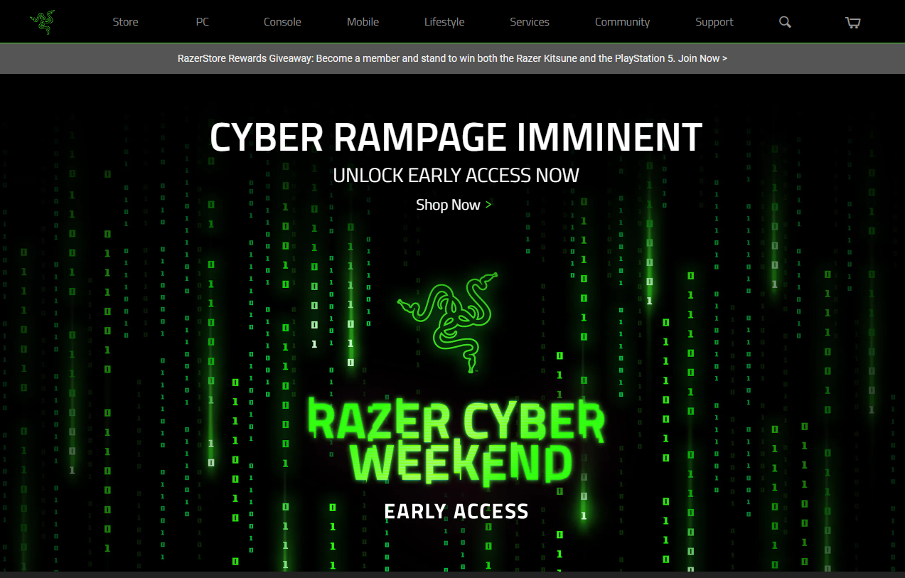 Clone Razer Homepage